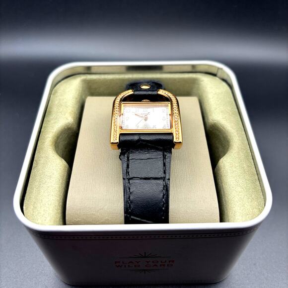 Fossil Harwell ES5263 Women’s 28mm Rose-Gold Case, Black Leather, Quartz NIBWT - Picture 3 of 17